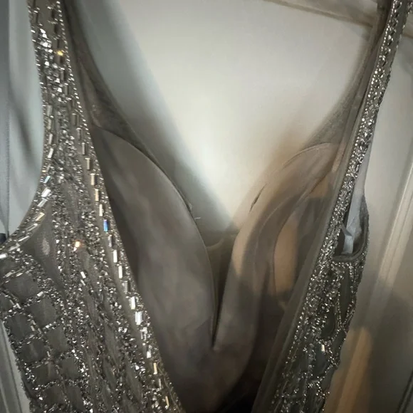 Elegant Silver Beaded Prom/pageant Dress - Picture 6 of 8